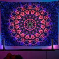 Psychedelic Mandala Tapestry With Vibrant Colors And Intricate Patterns, Perfect For Adding A Trippy And Bohemian Touch To Any 75X75cm