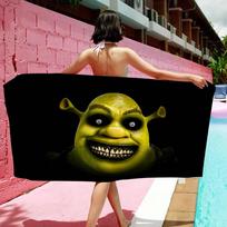 Cartoon Green S-Shrek Microfiber Beach Towel Absorbent Quick Dry Soft Yoga Swimming Resort Mountain Climbing Towel Cotton 30x30cm