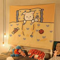 Charming Cat And Ladybugs Tapestry  - Whimsical Wall Hanging For Home Decor, Perfect Gift For Those Who Love Cute 75x75cm