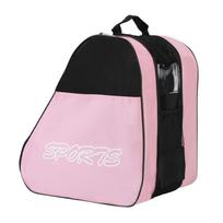 Portable Roller Skates Bag Ice Skating Bag Large Capacity Breathable Kids Inline Skates Bag Skates Storage Bag Skating Shoes Bag rožinė