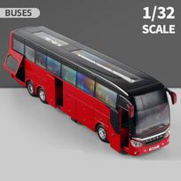 Elektrinis turistinis žaislas Eismo autobusas Lydinio automobilio modelis Diecasts Imitacija Metalinis žaislas Verslo autobuso modelis Garsas ir šviesa Vaikams Dovana blue