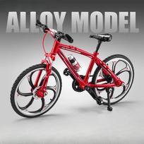 1:8 Flat Folding Mountain Bike Model Toys Alloy Diecast Bicycles Front Wheel Steering Rubber Tires for Boys Educational Toys