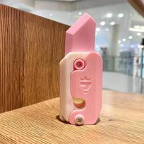 Fun 3D Printing Gravity Knife Toy For Children Jumping Small Radish Knife Fidget Toys Decompression Creative Toys rožinė