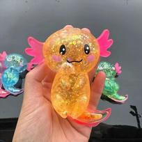 Colorful Salamander Maltose Fidgets Toys Squishy Toy Malt Sugar Stretchy Axolotl Fun Squeeze Birthday Supplies Anti-Anxiety Gift