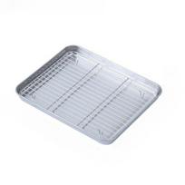 Multifunction Baking Pan With Wire Rack Stainless Steel BBQ Sprinkling Tray for Camping Outdoor Cooking Baking Accessories
