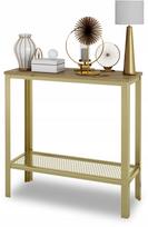 Screw-Together Console with Mesh Shelf Loft Hallway Gold+Artisan Oak