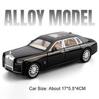 1:32 Rolls Royce Phantom Wraith Toys Car Diecast Alloy Model with Sound Light Pull Back Doors Opened Cars Friend's Birthday Gift gray