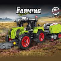 Technik Farmer Truck Building Blocks Harvester Baler Durable Mower Simulate Truck Model Bricks Assembly Tractor Toy Adults Gift