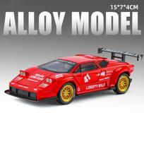1:32 Scale Countach LBWK LP500S Car Model Toy Sound Light Pull Back Doors Opened High Simulation Cars Models Desktop Ornament