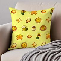 Pixel-Style Game S-Stardew Valley Cushion Cover Pillowcase Anti-Dustmite Invisible Zipper Short Plush Sofa Cushion Peach skin 18*18(CM)-1Pcs