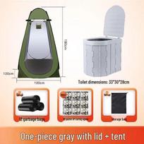 Portable Folding Car Toilet with Tent - Odor-Proof Outdoor Emergency Camping Seat