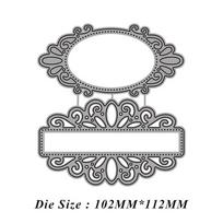 1 vnt. Nauji nėrinių karkasiniai metaliniai pjovimo štampai iš anglies plieno pjovimo štampai „pasidaryk pats“ Scrapbooking 102x112mm 16g sidabras