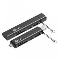 i-tec Card reader USB-C/USB-A Dongle SD TF and 2xUSB
