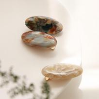 Jlauren Prancūziškas marmurinis akmenukas Mini plaukų segtukas H01237 marble blue