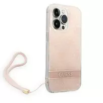 GUESS GUOHCP14LH4STP iPhone 14 Pro 6.1" pink hardcase 4G Print Strap