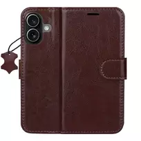 TFO Smart Luxe leather book-style phone case for iPhone 16, brown