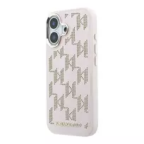 Karl Lagerfeld PU Perforated Monogram phone case with MagSafe support for iPhone 17, pink