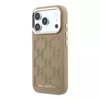 Karl Lagerfeld PU Perforated Monogram phone case with MagSafe support for iPhone 17 Pro, beige