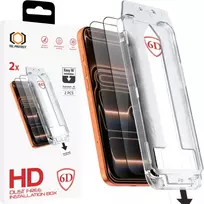 TEL PROTECT Dust-Free Easy Fit Full Glue 6D Tempered Glass for iPhone 17 Pro Max, Black - 2 pieces
