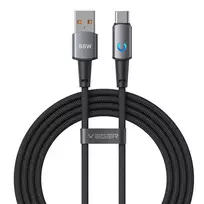 VEGER AC1-ZSD data transfer and charging cable | USB-A to USB-C | PD | 66W | 1.2m | black