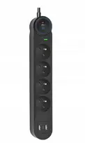 ART Extension cord 4 sockets + 2 x USB A + USB C FU810 1.5 m black
