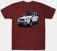 G Wagon Trumpomis rankovėmis Vyriški Unisex S-3XL Bordo spalvos Unisex Marškinėliai S