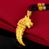 24k Gold-Plated Wolf Tooth Pendant - Men's Fashion Accessory Gift