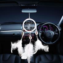 Mini Dream Catcher Car Pedant Pure White Feather Wind Chimes Decor Home Ornament Premium Durable Quality Useful