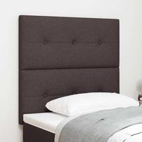 LED Headboard with LED Light Strips Dark Brown 80 cm Fabric