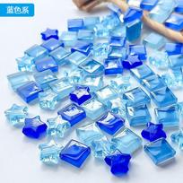 Pentagram Mosaic DIY Material Creative Decoration Handmade Square Bead Material Crystal Glass Bead Accessories blue series (about 300 capsules)