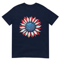 Sunflower American Flag 4th Of July Unisex Unisex Merica Usa Tshirt S