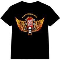 Rock and Roll T Shirt Winged Guitar Skull Festival Rock Band Tee XXL