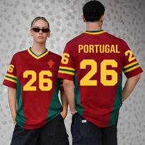 Portugal Football Tee Jersey V-neck Summer Unisex Streetwear Short Sleeve Fashion T-shirt Graphic Merch Men Shirts XXS
