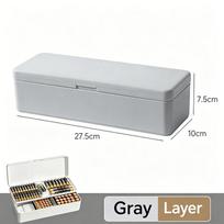 24 Slot Battery Storage Box with Tester Large Capacity Cable Organizer AntiDrop PP for Household and Office Use pilka spalva