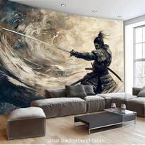 Japanese Samurai Warrior Tapestry Wall Hanging, Katana Sword Abstract Art Tapestry, Cool Home Decor For Living Room Bedroom 70x100cm28x39in
