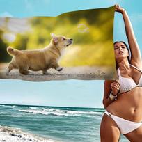 Cute Pet Dog Print Microfiber Blanket Quick Drying Beach Towels Oversized Printing Super Absorbent Pool Towel Blanket Cotton 30x30cm