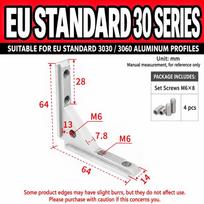 1/4Pcs Sandblasting Surface Aluminum Profile Connector  for Door Frame Assembly 1pcs 2020