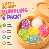 Creative Mini Bao Bun Squishy 6Pcs Lucky Dumpling Squeeze Fidget Sensory Anti Stress Relief Party Favor Novelty Gag Gift