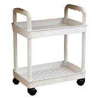 Rolling Storage Cart 2 Tier Cabinet Mobile Stand with Wheels Craft Cart for Home Kitchen Bathroom Pantry Laundry Garage balta