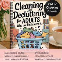 Aesthetic Spiral Cleaning Planner for ADHD, Household Schedule, Checklist & Professional Home Management Daily Task Log
