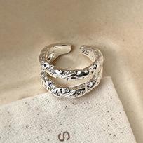 925 Silver Waterdrop Open Line Cross Ring For Female Unique Trend Design Jewelry Gift resizable