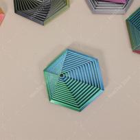 Hexagonal 3D Printed Stacking Puzzle Music Box Illusory Rotating Fidget Toy Adult Stress Relief Decoration Magic Illusion Gift
