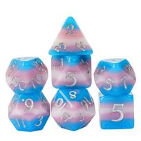 Cusdie New Cut Angle DnD Dice Set Big Font D&D Dice Glitter D4-D20 Polyhedral Dice for Tabletop Role Playing Game Board Games