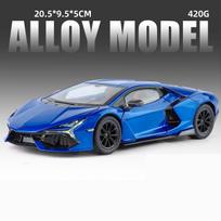 1:24 Lamborghini Revuelto Alloy Sports Car Model Diecasts Metal Track Super Racing Vehicles Car Model Sound and Light Kids Gifts mėlyna