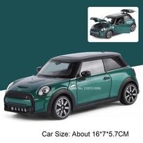 1:24 Scale MINI COOPER 325LI Model Toy Cars Alloy Diecast Doors Opened Shock Absorption Pull Back Rubber Tires Ornament Vehicles