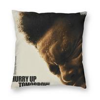 The Weeknd Rapper Singer Pillowcase Printing Polyester Cushion Cover Decoration Pillow Case Cover Sofa 45X45Cm Peach skin 18*18(CM)-1Pcs
