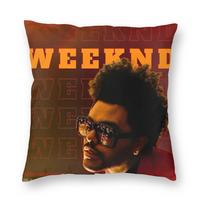The Weeknd Pop Singer Pillowcase Printed Polyester Cushion Cover Decorative Throw Pillow Case Cover Bedroom Square 18'' Peach skin 18*18(CM)-1Pcs