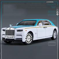 1/24 Rolls Royce Phantom Diecast Toy Cars Model Simulated Pull Back Limousine Zinc Alloy Metal Toy Car for Kids Gifts Collection mėlyna