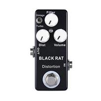 Black RAT Distortion Mini Pedal Analog Signal Paths and LED Indicator Light for Guitarists Adjustable Tone, Gains 1