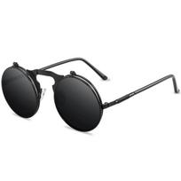 Vintage Steampunk Flip Sunglasses Retro Round Metal Frame Sun Glasses for Men Women Circle Glasses Non Polarized Glasses